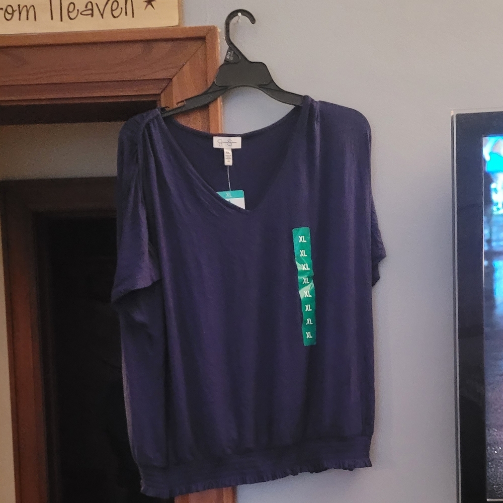 Jessica Simpson Purple V-Neck Top